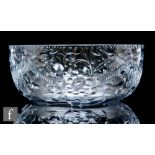 A 20th Century Stourbridge clear cut crystal fruit bowl in the manner of Tudor Crystal, polished