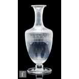 A 19th Century Stourbridge glass carafe, circa 1865-1870, of amphora form, the upper body, shoulders