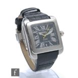 A gentleman's stainless steel Rotary Editions quartz wristwatch, Roman numerals to a black square