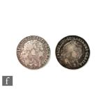 Two William & Mary half crowns dated 1689 and 1691. (2)