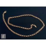 A 9ct hallmarked open belcher link chain, weight 7.5g, length 48cm, terminating in lobster clasp.