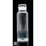 A 1960s Swedish glass decanter, designed by Kjell Blomberg for Gullaskruf, circa 1965, of triangular