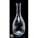 A Kosta Boda Chateau series glass carafe, designed by Bertil Vallien circa 1981, the ovoid body with