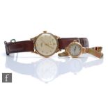 A gentleman's 9ct Trebex wristwatch, Arabic numerals to a cream dial, case diameter 35mm, all to a
