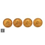 Four Victoria jubilee head full sovereigns dated 1891 and 1892 x3.