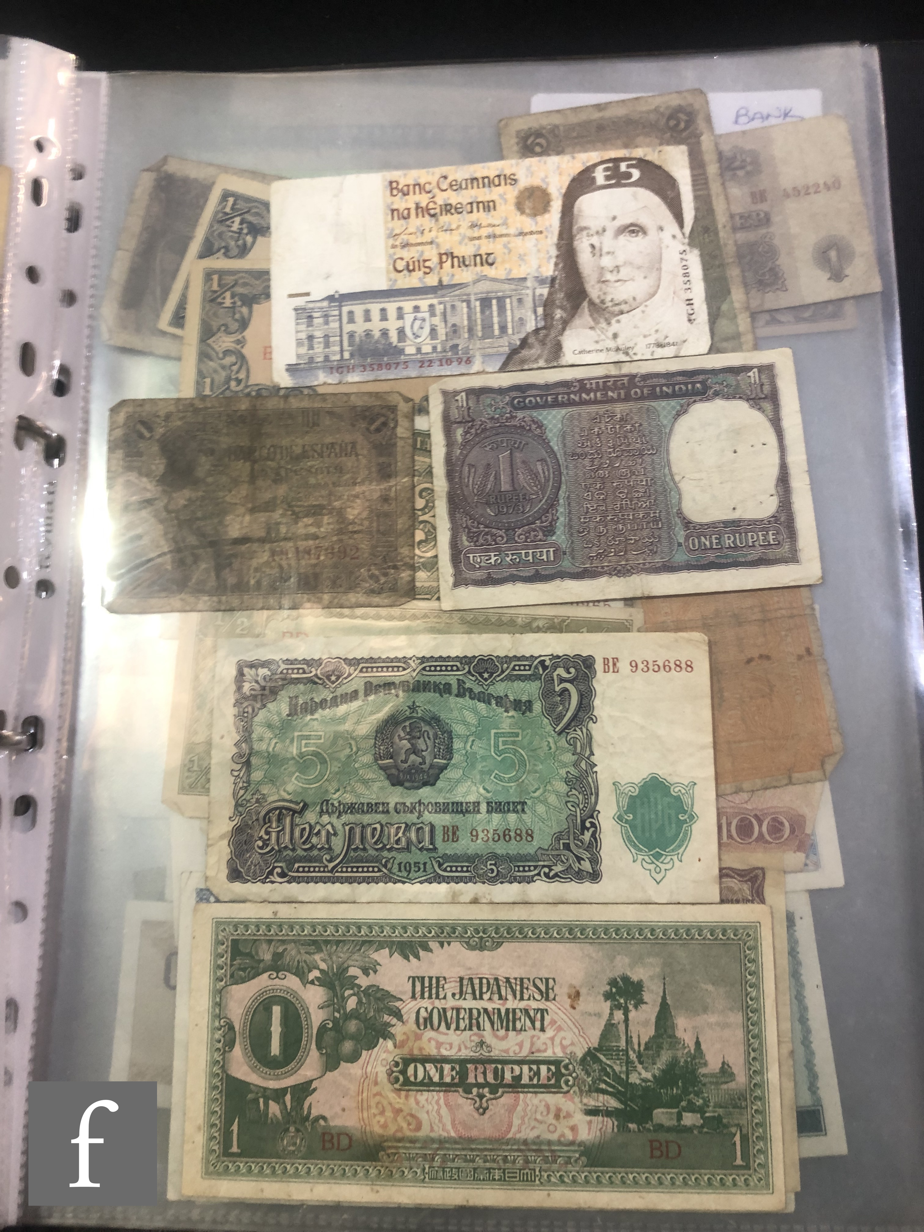 An album containing world banknotes to include Chinese, Japanese, South American, European etc. - Image 9 of 9