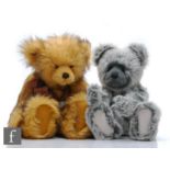 Two Charlie Bears teddy bears, CB083835 Erin, golden plush with dark brown tips, height 41cm, and