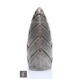 A late 19th to early 20th Century Luen Wo Chinese silver pounce pot of bullet form with an