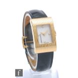 A lady's 18ct Boucheron quartz wristwatch, four diamond batons to a rectangular white dial to a