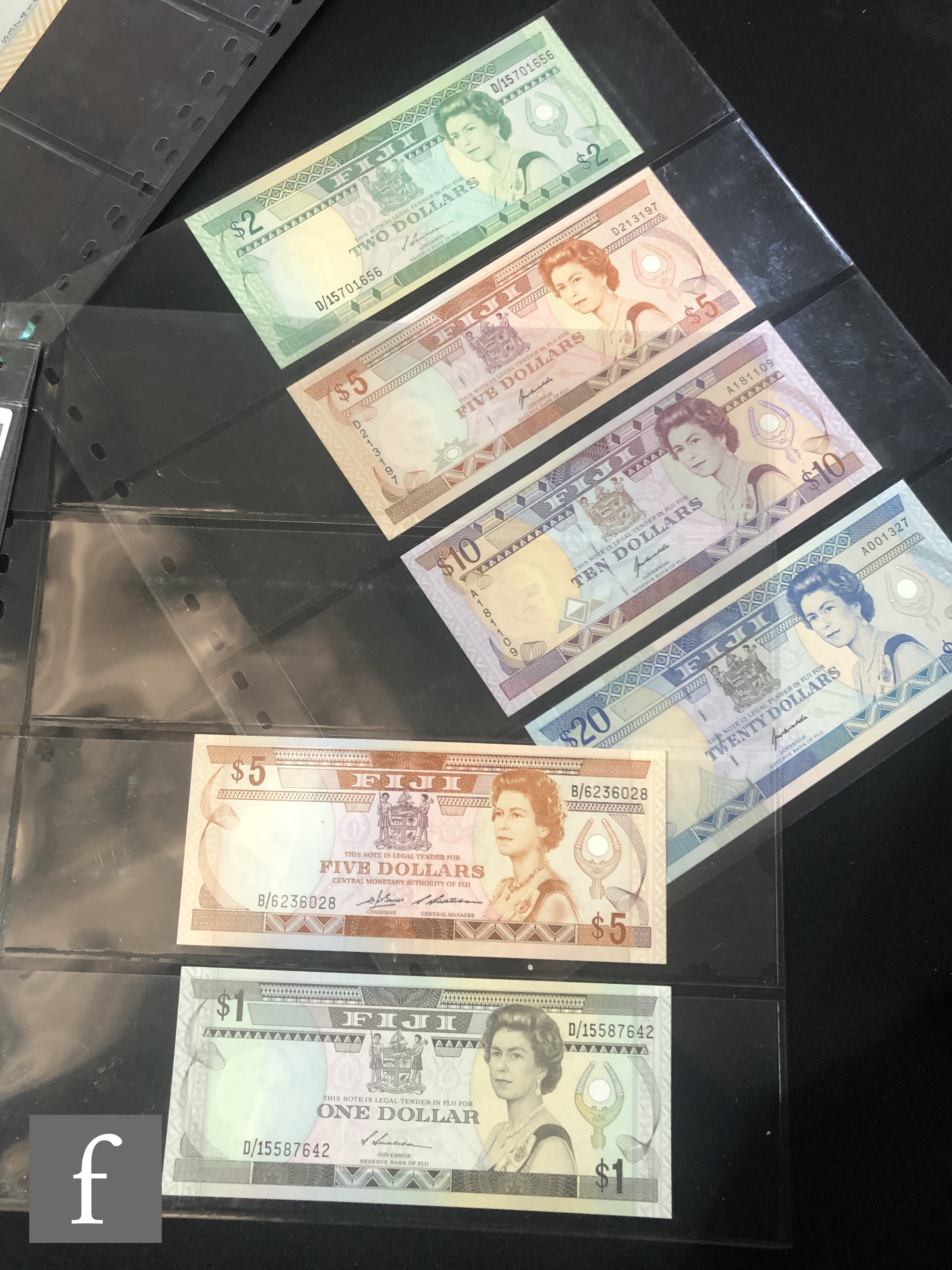 Various Government of Fiji banknotes to include 1942 one and two shilling notes, a 1941 ten - Image 4 of 7