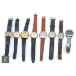 Eight assorted gentleman's wristwatches to include Cyma, Oris, Thomas Russell and other examples,