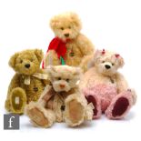 Four Dean's teddy bears, Ollie, limited edition 18 of 30, Barley, limited edition 17 of 25, Saffron,