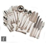 A French silver canteen of Cardeilhac Brienne pattern cutlery for ten place settings