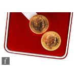 Two Elizabeth II half sovereigns dated 2000 and 2002, cased. (2)