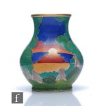 A boxed Moorcroft Enamels 'Millenium' vase designed and decorated by Steve Smith with hand painted
