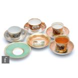 A small collection of assorted 19th Century tea wares to include a Chamberlain Worcester  coffee cup
