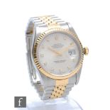 A gentleman's gold and stainless steel bi-metal Rolex Oyster Perpetual Datejust wristwatch with