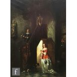 HENDRICUS JOHANNES SCHEERES (1829-1864) - An elegant lady standing in an interior, oil on panel,