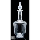 A 1960s Hadeland glass decanter, designed by Willy Johansson circa 1965, clear crystal body, with