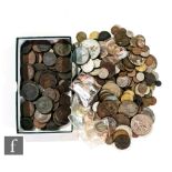 Various George III to George VI pennies, half pennies and copper tokens, also foreign coinage. (qty)