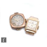 Two lady's wristwatches, an 18ct Binesa, weight 6.5g, and an early 20th Century 9ct example,