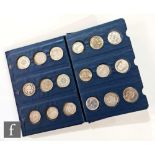 An album of French and German coins Napoleon III five franc coins, various marks, also other world