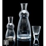 A 1960s Boda glass carafe, designed by Fritz Kallenberg, of tapering form with swollen neck, with