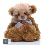 A Charlie Bears Isabelle Collection SJ 4004 Betsy panda bear, pink and brown curly mohair, limited