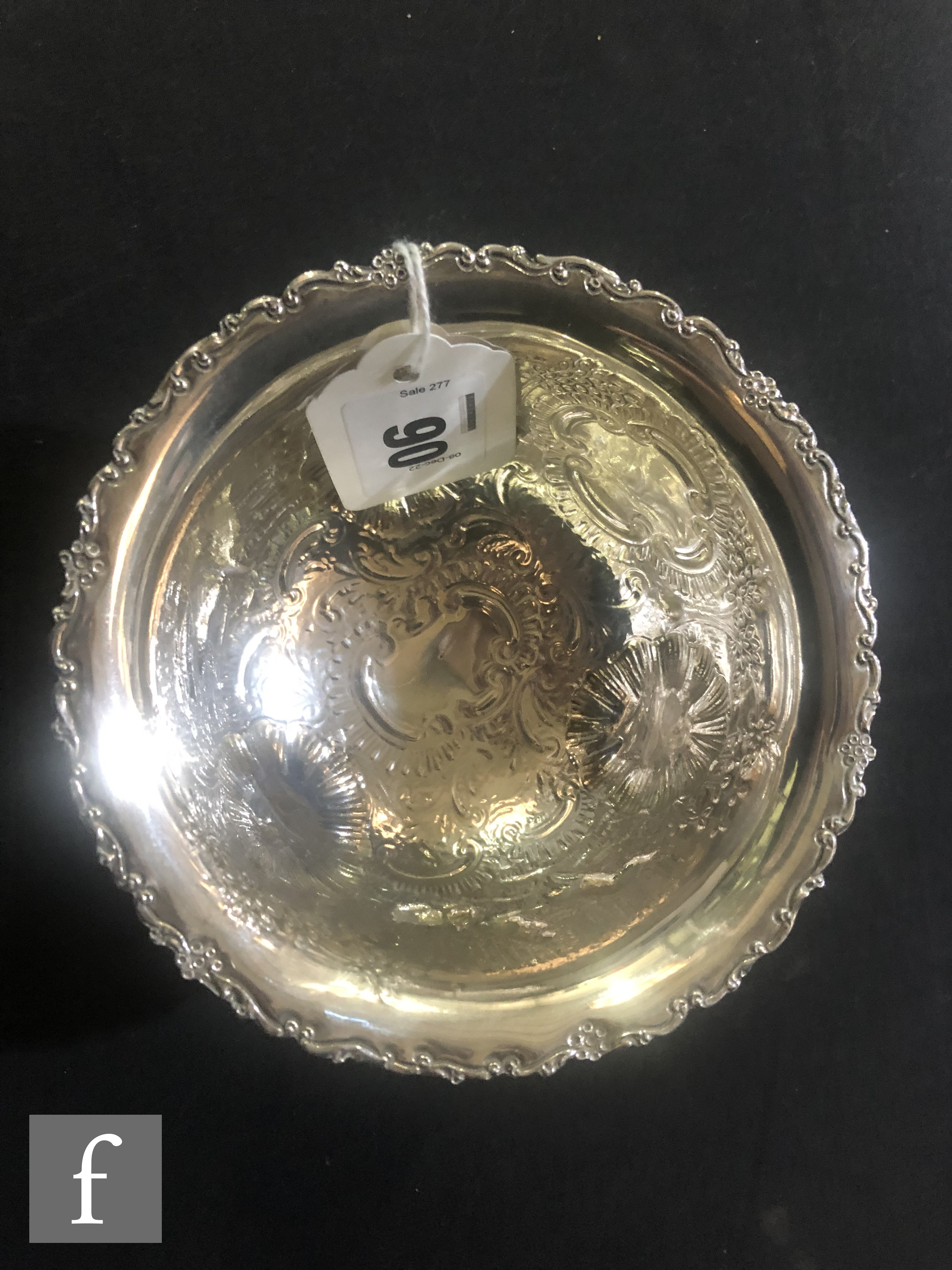 A late Victorian sugar bowl decorated with embossed and engraved scene of two pheasants in a - Image 2 of 7