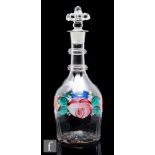 A 19th Century Swedish soda glass decanter, circa 1860-1880, of club form with moulded basal flutes,