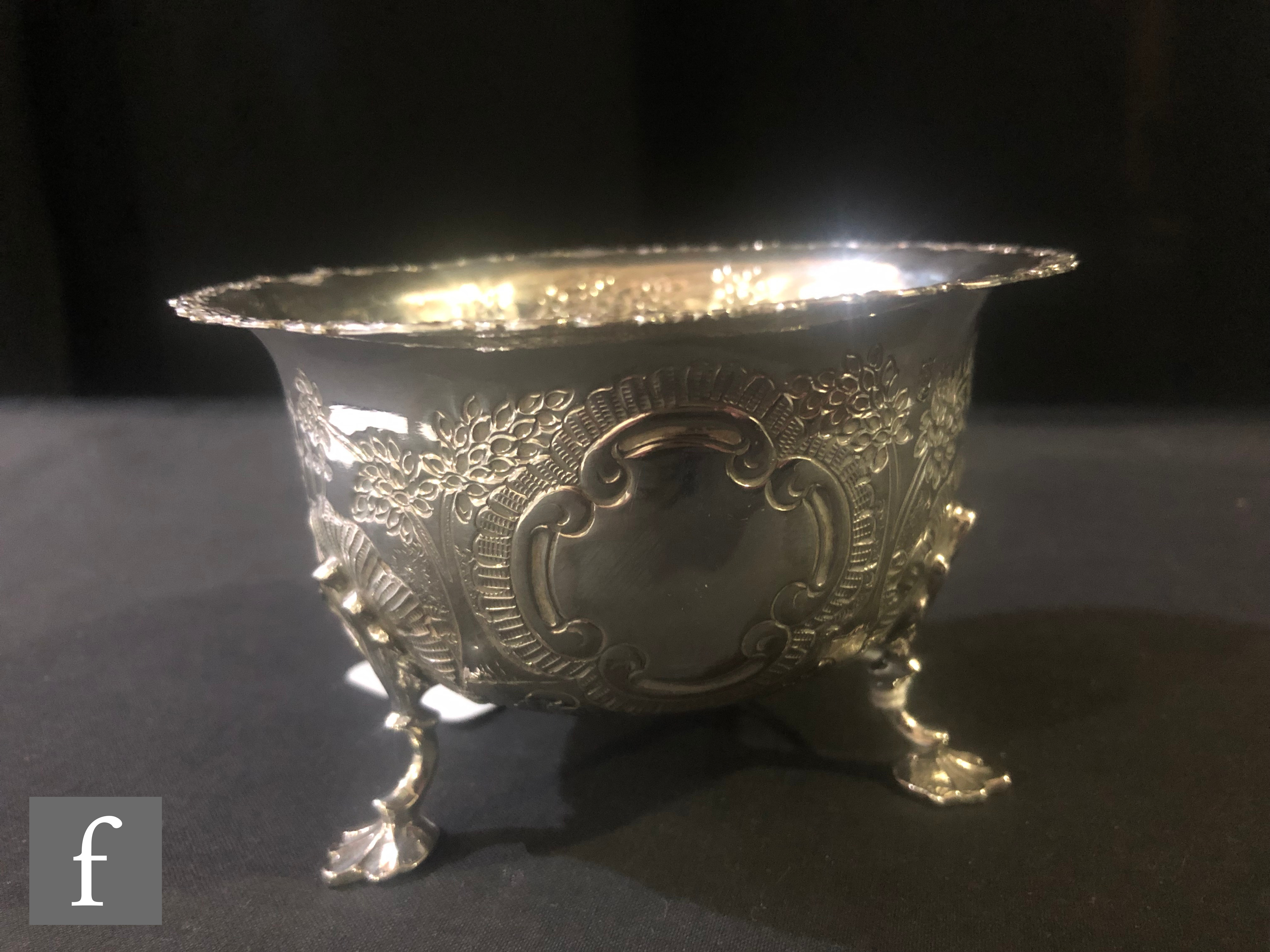 A late Victorian sugar bowl decorated with embossed and engraved scene of two pheasants in a - Image 5 of 7