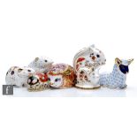 Seven assorted Royal Crown Derby paperweights to include Bank Vole, Poppy Mouse and an Orchard