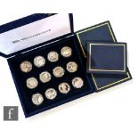 Twelve Elizabeth II Gibraltar Concorde speed and first flight coins in Westminster case, no