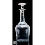 A late 19th Century French magnum decanter, circa 1880, in the Louis Philippe style, of cylinder