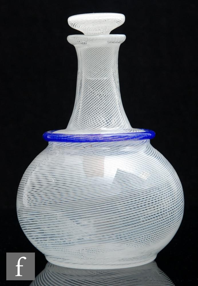 A later 19th Century French glass decanter, attributed to Clichy, circa 1865-1875, of globe and