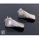 A pair of Georg Jensen earrings of wedge form designed by Edvard Kindt-Larsen, model 116B, length