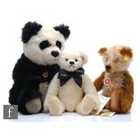Three Steiff teddy bears, 001000 Classic Teddy Bear, cappucino mohair, height 33cm, 038792 A Million