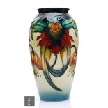 A Moorcroft Pottery vase of swollen form decorated in the Anna Lily pattern designed by Nicola