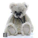 A Charlie Bears Isabelle Collection SJ 4023 Crispin teddy bear, white mohair with dark grey backing,