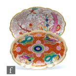 Two 19th Century Barr Flight and Barr Chinoiserie oval dishes, the first decorated with four