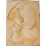 Oisin Kelly, Irish, RHA (1915-1981) "Madonna and Child," wall plaque relief, earthenware, approx.