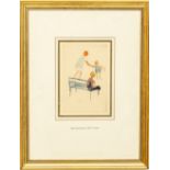 Michael Healy, Irish (1873 - 1941) "Playtime," watercolour,  approx. 18cms x 11.5cms (7" x 4 1/2")