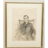 John Butler Yeats, RHA  (1839-1922) "Portrait of a Young Gentleman seated", pen and ink, 50cms