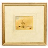 Sir John Crampton, Irish (1805-1886) Watercolour, "Dublin Bay", small seascape with boat in