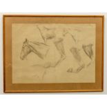 Mildred Anne Butler, R.A., R.W.S., (1858-1941) "Horse Studies", Pencil Drawing, approx. 49 x