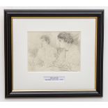 John Butler Yeats, RHA (1839 - 1922) "Lily and Lolly (Yeats)," pencil sketch depicting Two Ladies