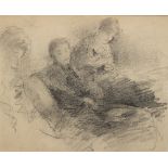 John Butler Yeats, RHA (1839 - 1922) "The Yeats Girls," pencil sketch, depicting the Yeats Family
