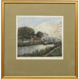 Flora Mitchell (1890-1973) "Grand Canal at Baggot Street Bridge, Dublin", Watercolour on paper,