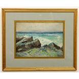 William Percy French (1854-1920) "Rocky Coast, Galway", watercolour, signed with initials lower left