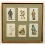 Michael Healy, Irish, (1873-1941) "Dubliners Series", watercolours:  a group of six varied male and